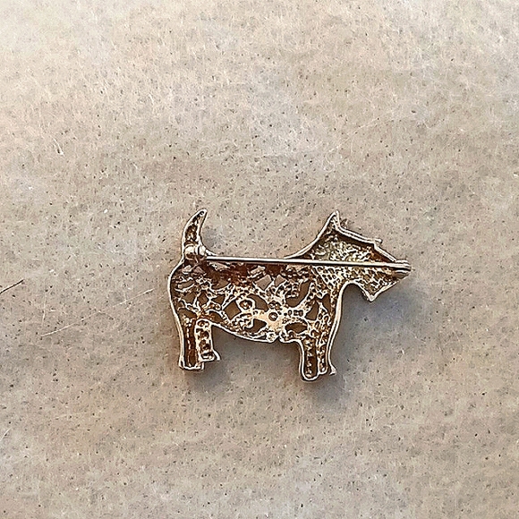 🐾🐾Vintage sterling silver Scottie Dog pin nwot🐾🐾 - Picture 2 of 2